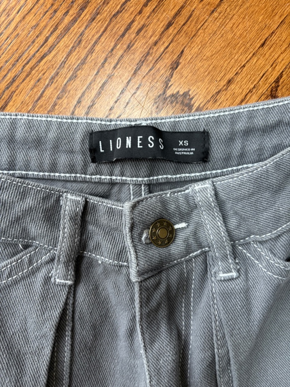 Lioness Miami Vice Women’s Steel Gray Wide Leg Cargo Pants Jeans - Picture 6 of 10